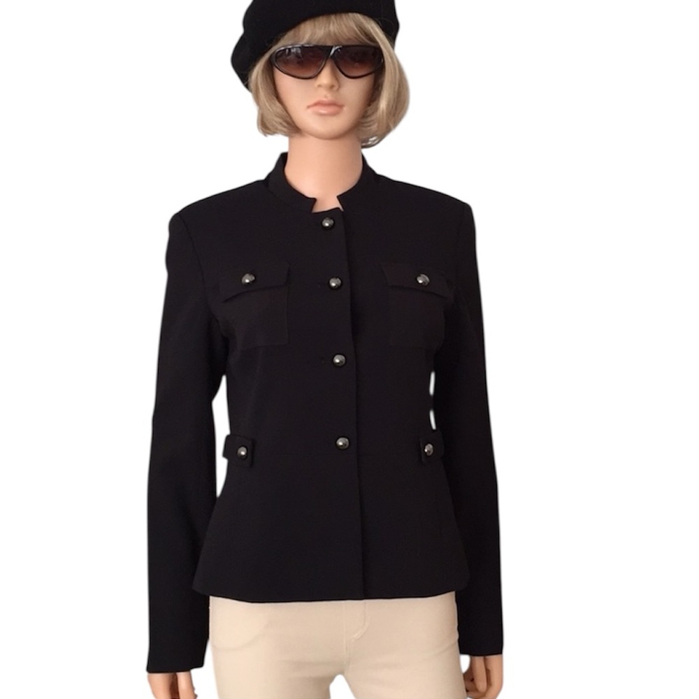 NWT Vintage Rafaella Black Military Style Blazer